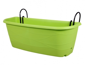 Truhlík MAYA na zábradlí s vodoznakem a háky plastový 50cm