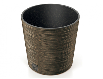 Obal na květník FURU ROUND ECO WOOD 2v1 plastový d25x25cm