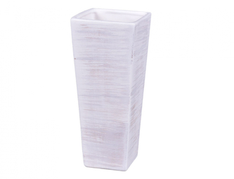 Váza V WHITE keramická matná 10x10x26cm Váza V WHITE keramická matná 10x10x26cm