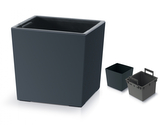 Obal na květník URBI SQUARE LOW 2v1 plastový 24x24x24cm