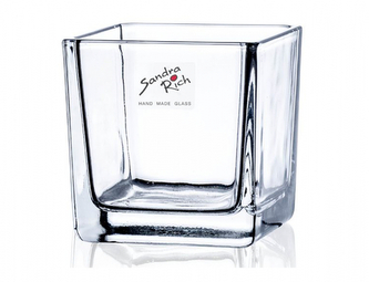 Vázička CUBE strojní výroba skleněná 8x8x8cm MOM