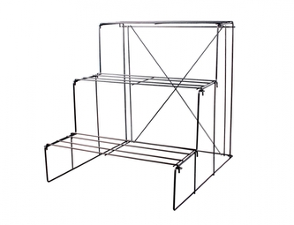 Stolek na 3 truhlíky TRIPLEX kov skládací černý 54x54x54cm