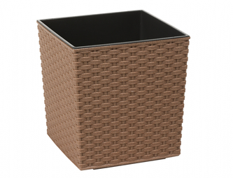 Obal na květník JUKA RATTAN ECO plastový 30x30x31cm