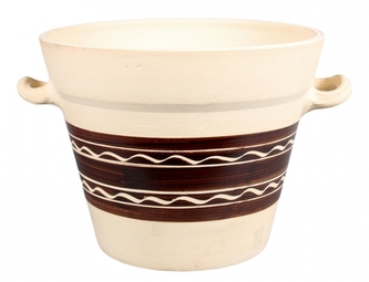 Květník DAHLIA s uchy přírodní kamenina d36cm