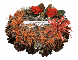 Věneček MÁČKOVÝ VZPOMÍNÁME hřbitovní d13cm Věneček MÁČKOVÝ VZPOMÍNÁME hřbitovní d13cm