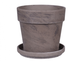 Set květník CALIMA BASALT keramický + podmiska d28x24cm