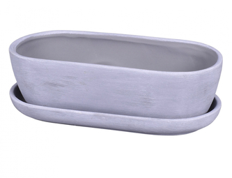 Truhlík KAKTUS O SHADE + podmiska keramický matný 34cm