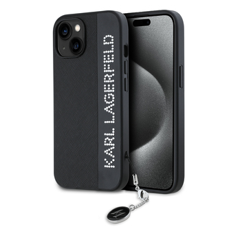 Karl Lagerfeld PU Saffiano Rhinestone Charm Zadní Kryt pro iPhone 15 Black Karl Lagerfeld PU Saffiano Rhinestone Charm Zadní Kryt pro iPhone 15 Black