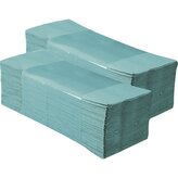 Skládané ručníky ZZ zelené, 1 vrstva, recykl, 25x23cm,