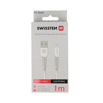 DATOVÝ KABEL SWISSTEN USB / LIGHTNING 1,0 M BÍLÝ