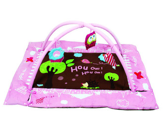 Hrací deka s mantinelem a hrazdou Sova růžová Hrací deka s mantinelem a hrazdou Sova růžová