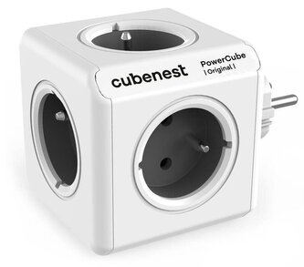 Cubenest Powercube Original,  5× zásuvka, bílá/šedá, dětská pojistka, uzemnění, max. 16A/250V~3680W/50-60Hz
