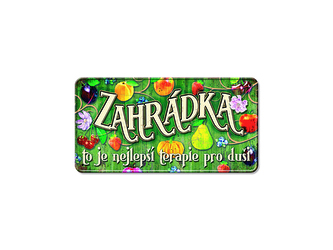 Nekupto Plechová cedulka Zahrádka