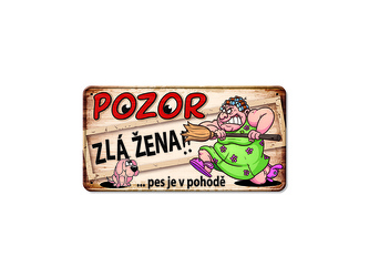Nekupto Plechová cedulka Zlá žena