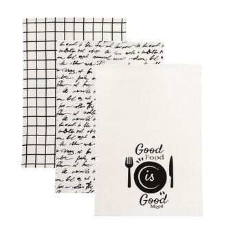 Set 3 kusů bavlněných utěrek GOOD FOOD 40x60 cm 100% bavlna MyBestHome