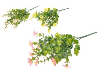 Umělé květiny, plast 330mm eukalyptus, mix barev