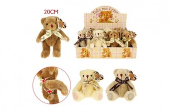 Mědvěd plyšový 20 cm kloubový 1 ks, 3 různé druhy