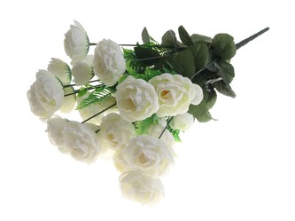 Umělé květiny, plast 490mm růže, bílá