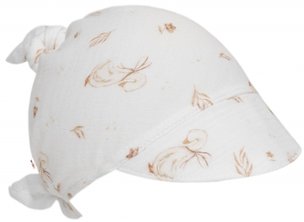 Mušelínový šátek s kšiltem, Goose - bílý, Husičky; univerzální