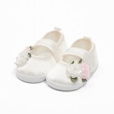 Kojenecké saténové capáčky New Baby Ivory Flowers 12-18 m - velikost 12-18 m