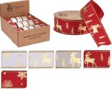 stuha text. 2,5cm x 2,7m, červená/zlatá, dárková