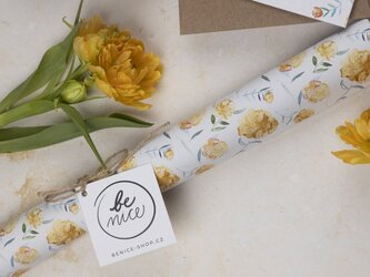 Be Nice sada na balení dárků - Pivoňky