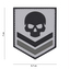 Gumová nášivka 101 Inc Belgium Skull - šedá