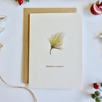 Be Nice Eko vánoční přání s obálkou - V jehličí zlaté