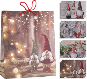 taška dárk. M, VÁNOČNÍ-SKŘÍTEK, x  x cm, 4 DEK, papír