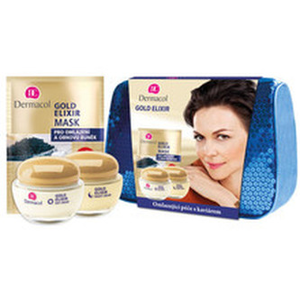 Dermacol Gold Elixir denní krém Gold Elixir Day Cream 50 ml + noční krém Gold Elixir Night Cream 50 ml + pleťová maska Gold Elixir Mask 2x8 g