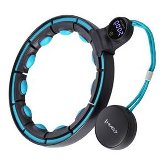 HHM17 ČERNÁ/MÁTOVÁ HULA HOOP OBRUČ SE ZÁVAŽÍM, MAGNETY A POČÍTADLEM HMS