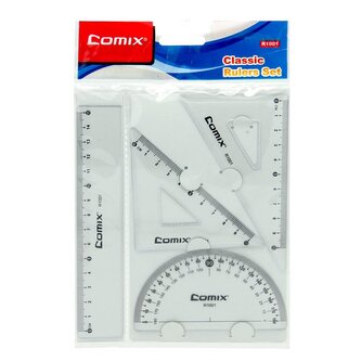 Pravítka sada 4ks čiré R1001