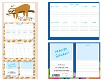 Kalendarz 2024/2025 szkolny trójdzielny Leniwiec