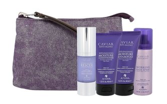 Alterna Caviar Anti-Aging šampon Replenishing Moisture 40 ml + kondicionér Replenishing Moisture 40 ml+ vlasová péče Overnight Hair Rescue 30 ml + lak na vlasy Hairspray 43 g