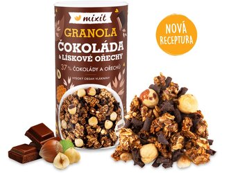granola z pece - čokoláda a lískové ořechy Mixit 570g
