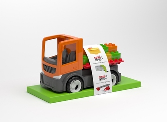 MultiGO stavební deska + kostky červená-oranžová MultiGO stavební deska + kostky červená-oranžová