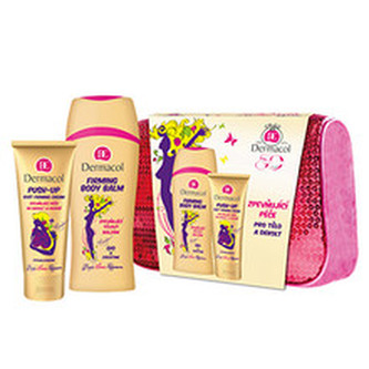 Dermacol Enja zpevňující tělový balzám Firming Body Balm Q10 & Creatine 250 ml + krém na poprsí Push-Up Bust Firming Cream 100 ml + taška