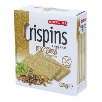 Chlebíček dýňový s koriandrem Crispins bezlepkový 100 g BIO   EXTRUDO