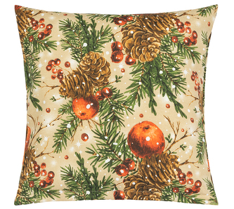Povláček Vánoce - Šišky a jablka vánoční - 45x45 cm
