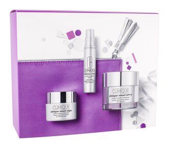 Clinique Clinique Smart denní hydratační přípravek Clinique Smart SPF15 50 ml + noční krém Clinique Smart Night 15 ml + pleťové sérum Clinique Smart 10 ml + kosmetická taška