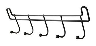 Věšák 5 háčků drát, černá  BLACK GLOBE