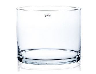 Váza CYLI skleněná válcovitá ruční výroba d25x20cm