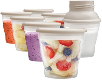 Zásobníky na uskladnění mateřského mléka s adaptérem KIDO, set 7 ks ZM4000