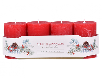 Svíčka adventní VÁLEC rustikální vonná matná d6x10cm 4ks