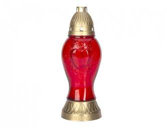 Lampa hřbitovní DEKOR SRDCE MINI skleněná 170g 11x29cm