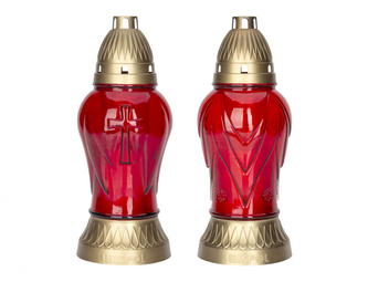 Lampa hřbitovní DEKOR MIX skleněná 150g d11x27,5cm