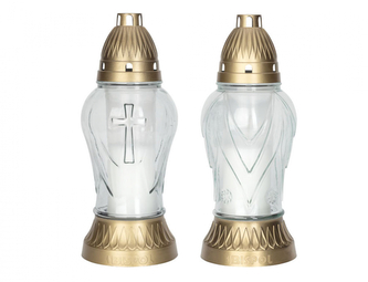 Lampa hřbitovní DEKOR MIX skleněná 150g d11x27,5cm