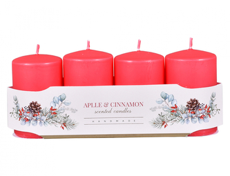 Svíčka adventní VÁLEC vonná matná d6x10cm 4ks