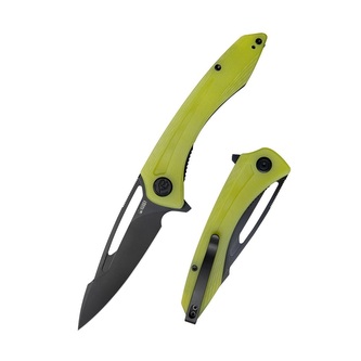 Kubey KU345C Merced vreckový nôž 8,8 cm, Blackwash transparentná žltá, G10