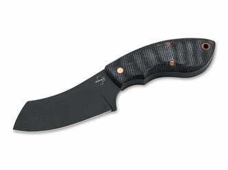 Böker Plus 02BO085 RHINO ALL BLACK COPPER nôž na krk 7,6 cm, celočierna, Micarta, meď, puzdro kydex